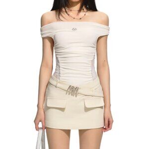 Naws- White belt dress SIZE M